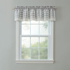 Brylanehome Buffalo Check Rod-Pocket Valance, Grey Window Curtain